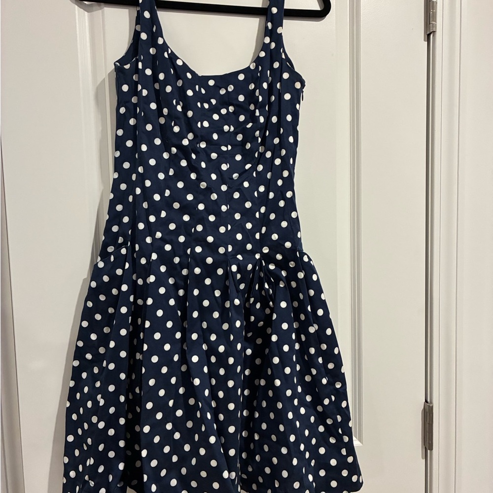 Ralph Lauren Navy and White Polka Dot Dress